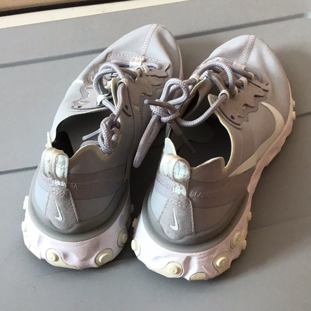 Nike React Element Light Gray Sage Green Sneakers - image 4